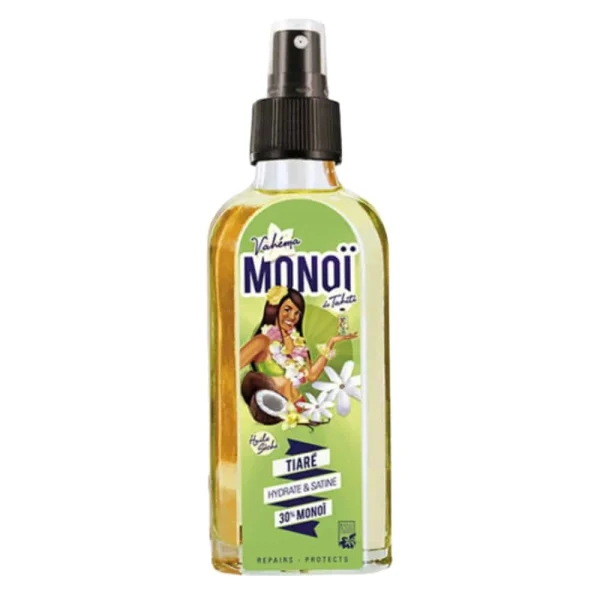 Vahéma Monoï de Tahiti Huile Sèche Tiaré Hydrate Et Satine 30% Monoi 100ml
