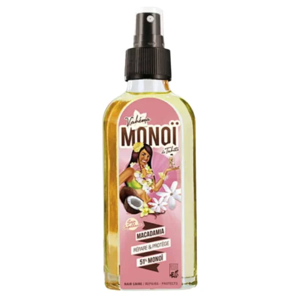 Vahéma Monoï de Tahiti Soin Capillaire Macadamia Répare Et Protège 51% Monoi 100 ml