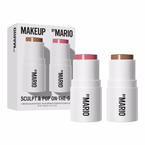 Makeup By Mario Sculpt & Pop On the Go-Duo Mini Contour et Blush Medium+Pale Petal