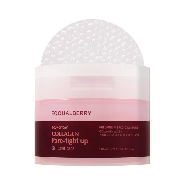 Eqqualberry Collagen Pore-Tight Up Gel Toner Pads 140 ml/60 pads